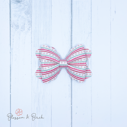 Baking Stripes Scalloped Phoebe Bow