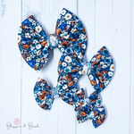 Cobalt Floral Bow