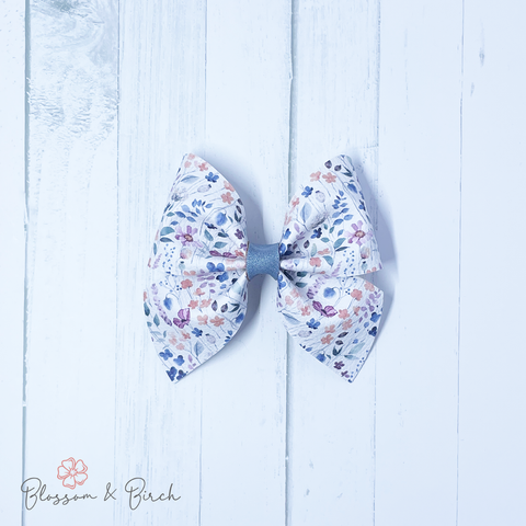 Cornflower Floral Amelia Bow