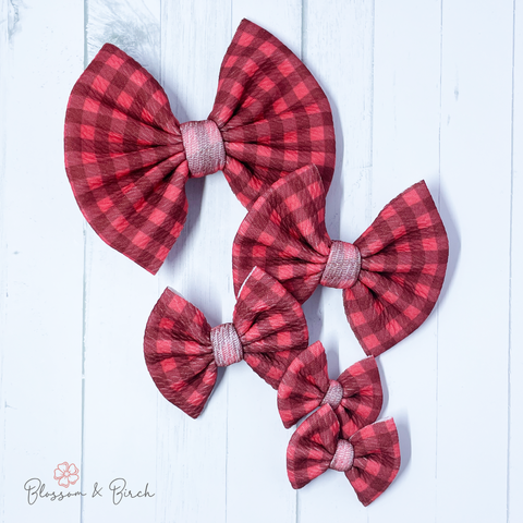 Cranberry Plaid Bow