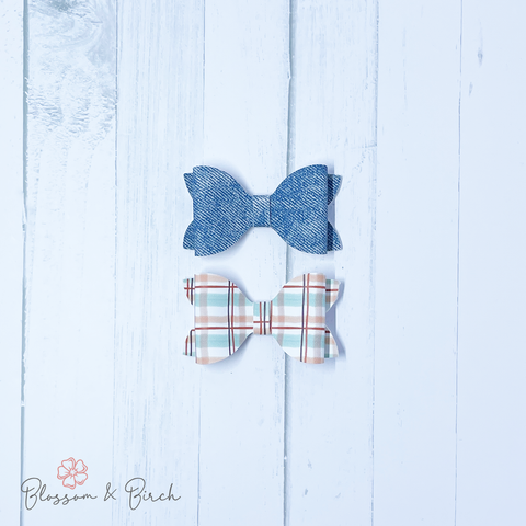 Harvest Plaid Mini Olivia Bow Set