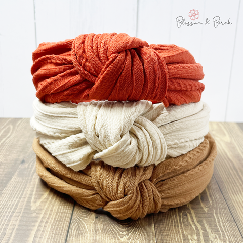 Braided Knit Knotted Headbands