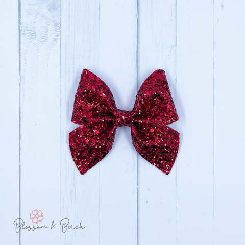 Red Glitter Amelia Bow