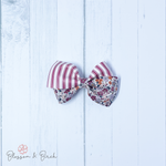 Maroon Floral Abby Bow