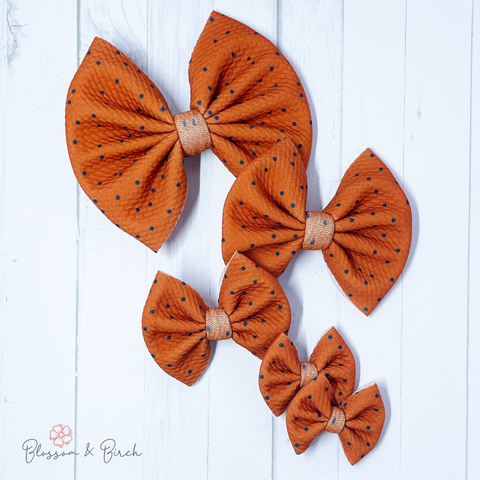 Pumpkin Polka Dots Bow