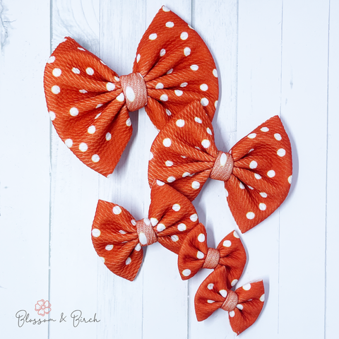 Rust Polka Dots Bow