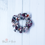 Maroon Floral Scrunchie