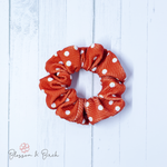 Rust Polka Dots Scrunchie