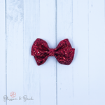 Red Glitter Abby Bow