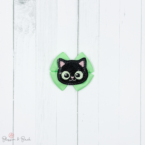 Black Cat Ribbon Bow