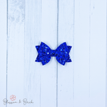 Blue Glitter Blossom Bow