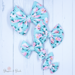 Aqua Roses Bow