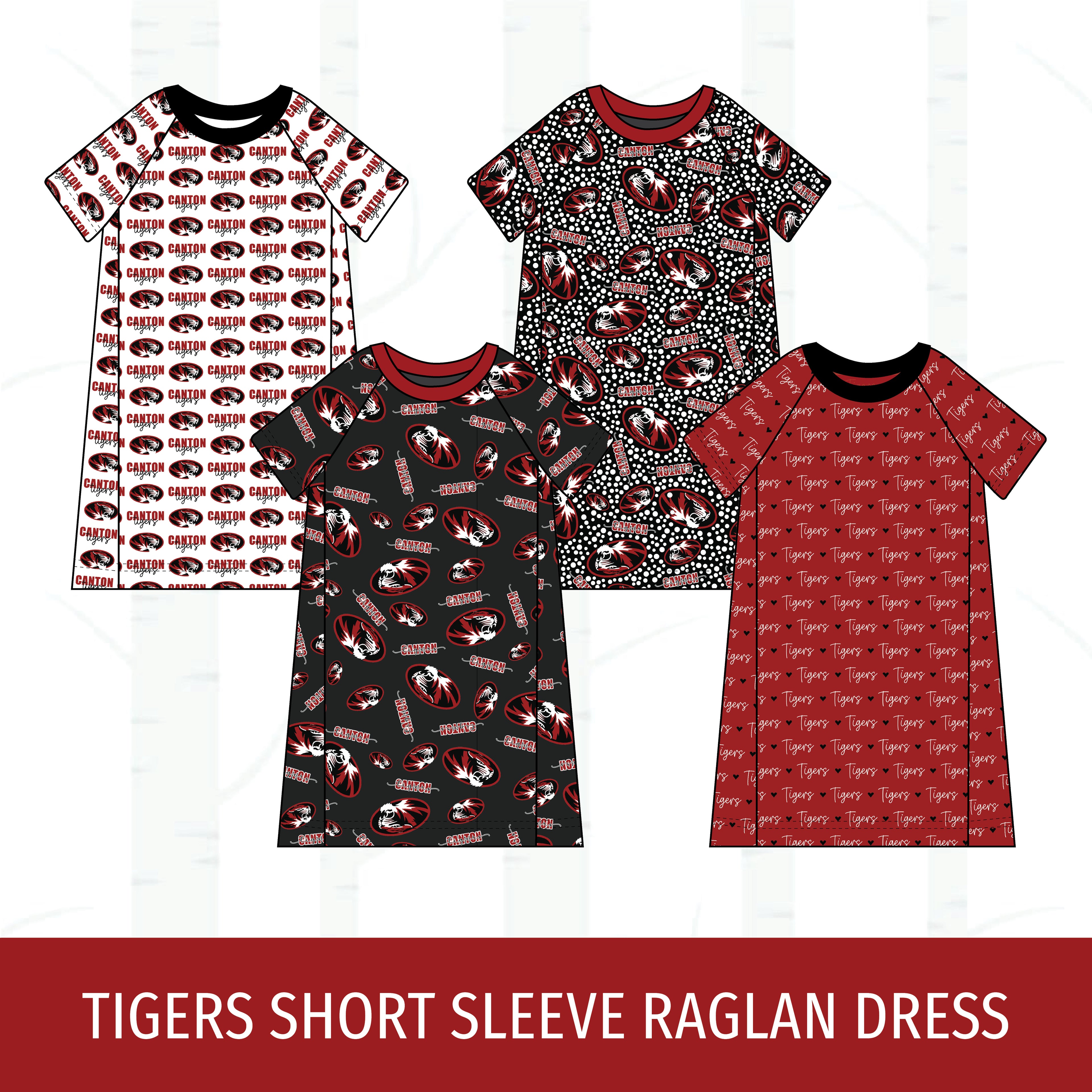 Canton Tigers Short Sleeve Raglan Dress