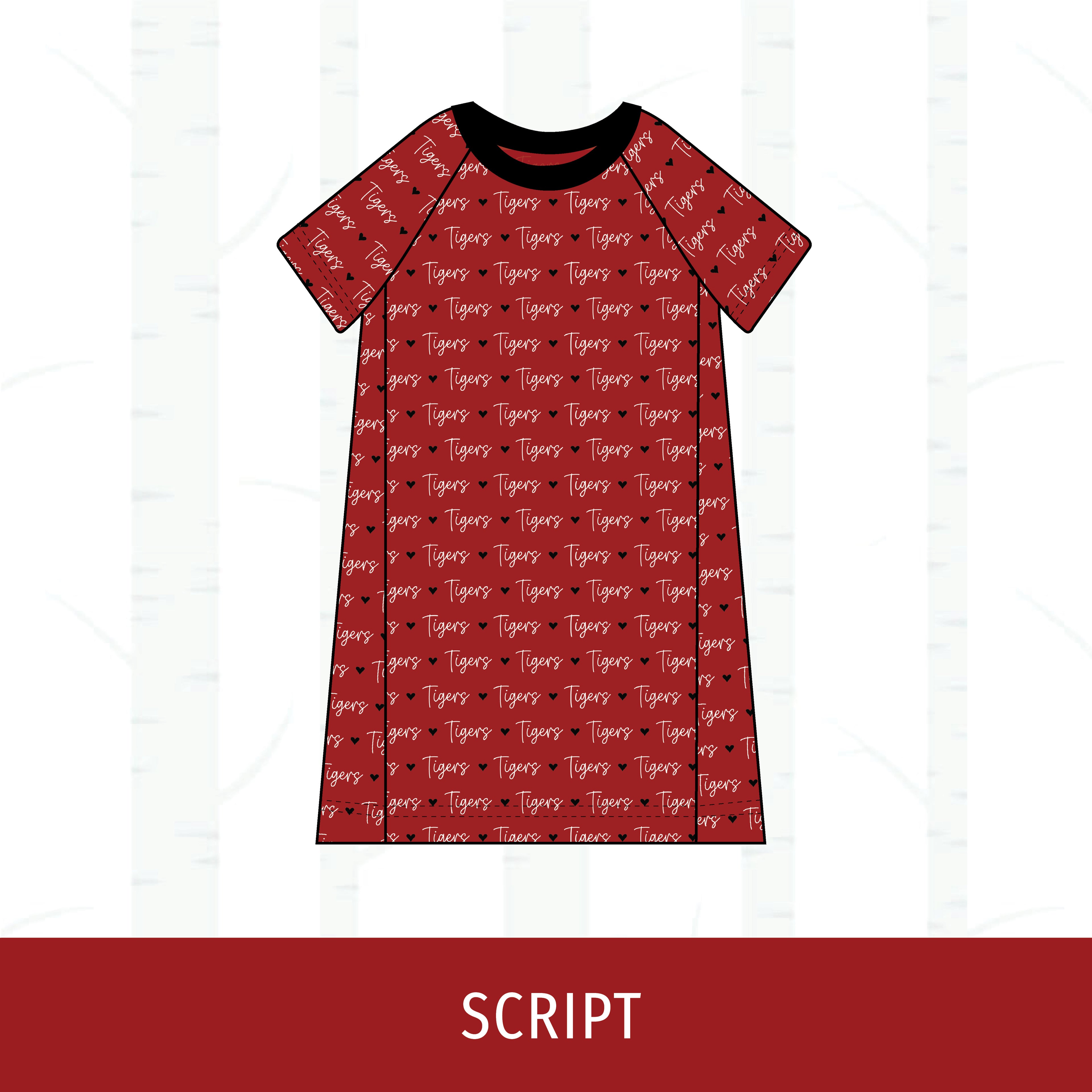 Canton Tigers Short Sleeve Raglan Dress