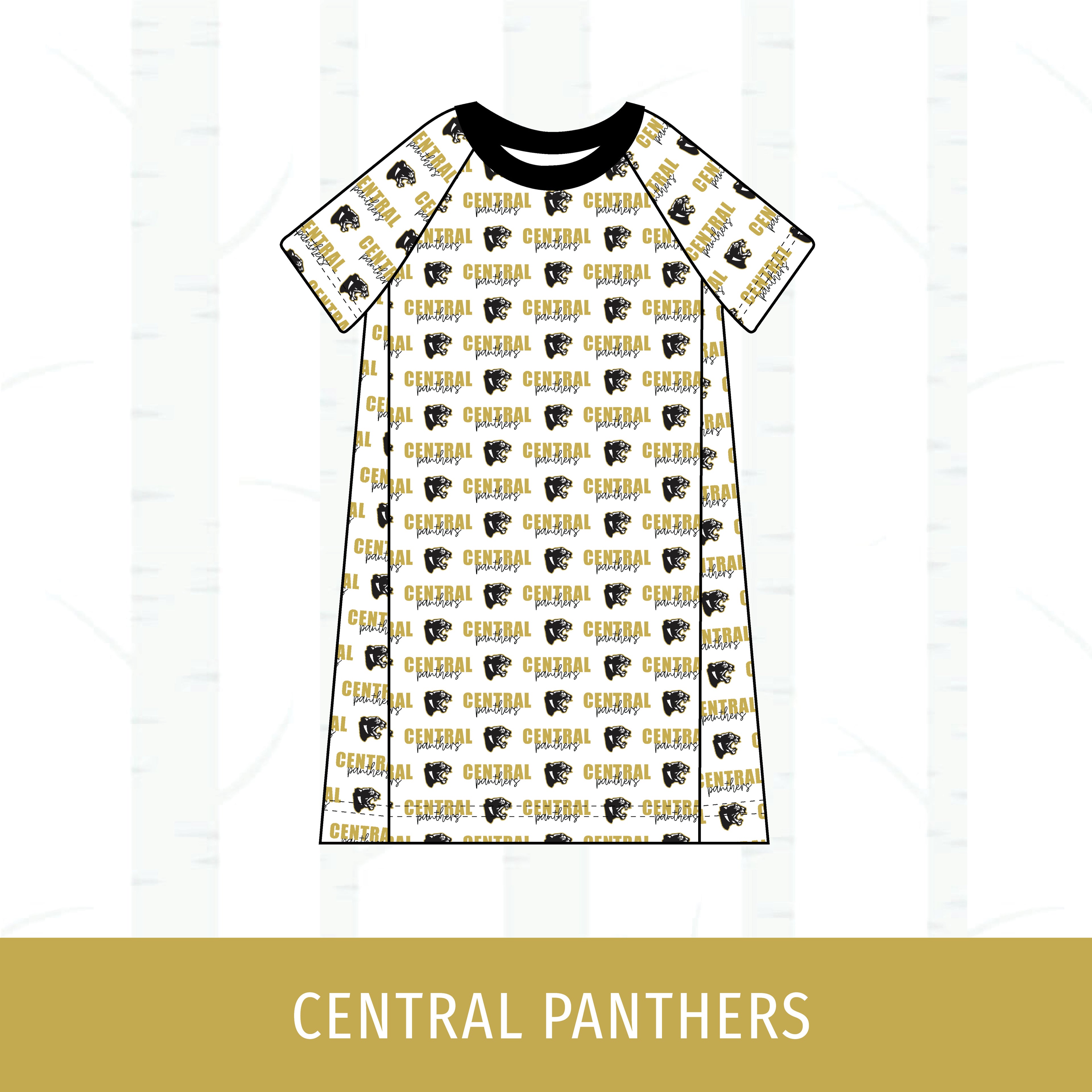 Central Panthers Short Sleeve Raglan Dress