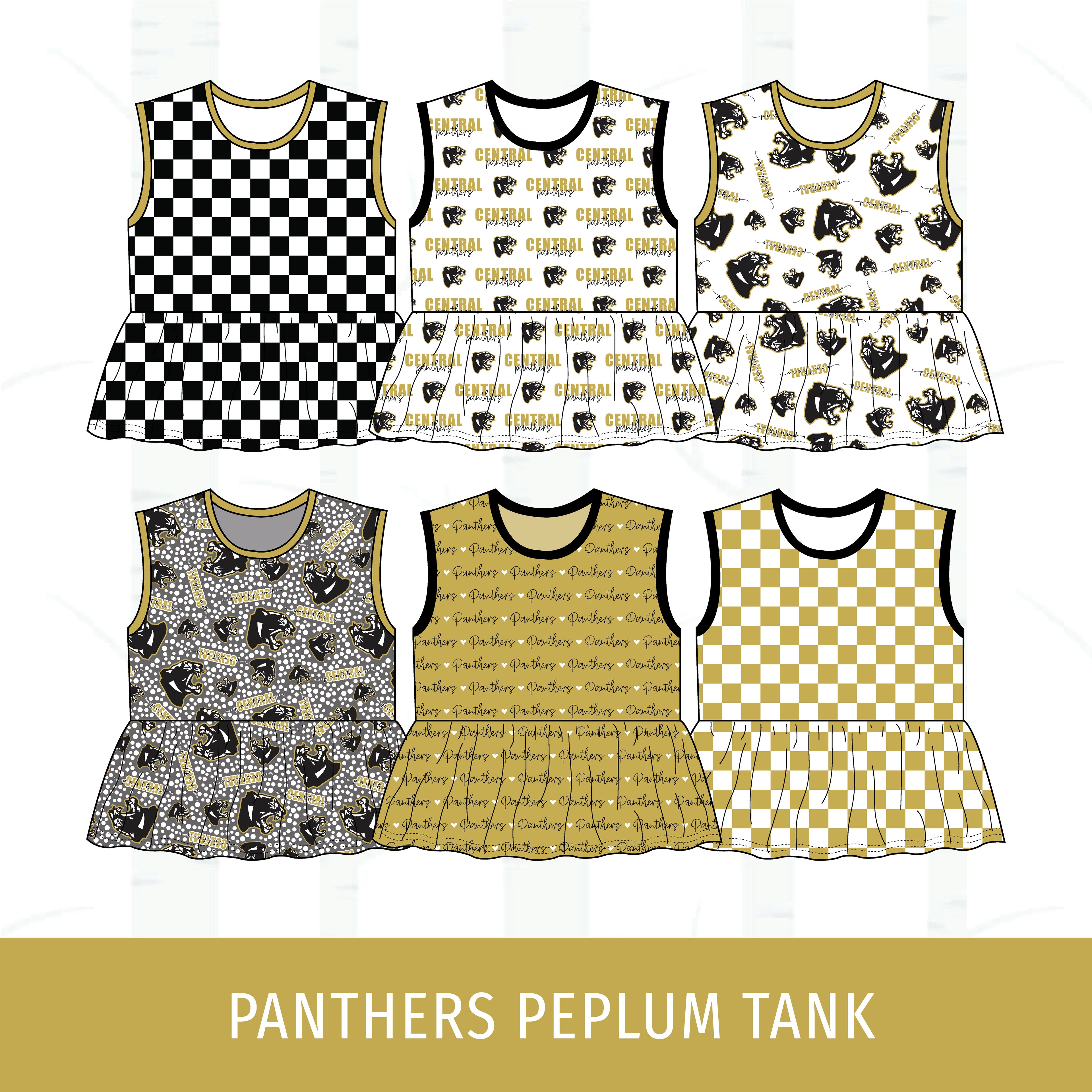 Central Panthers Peplum Tank