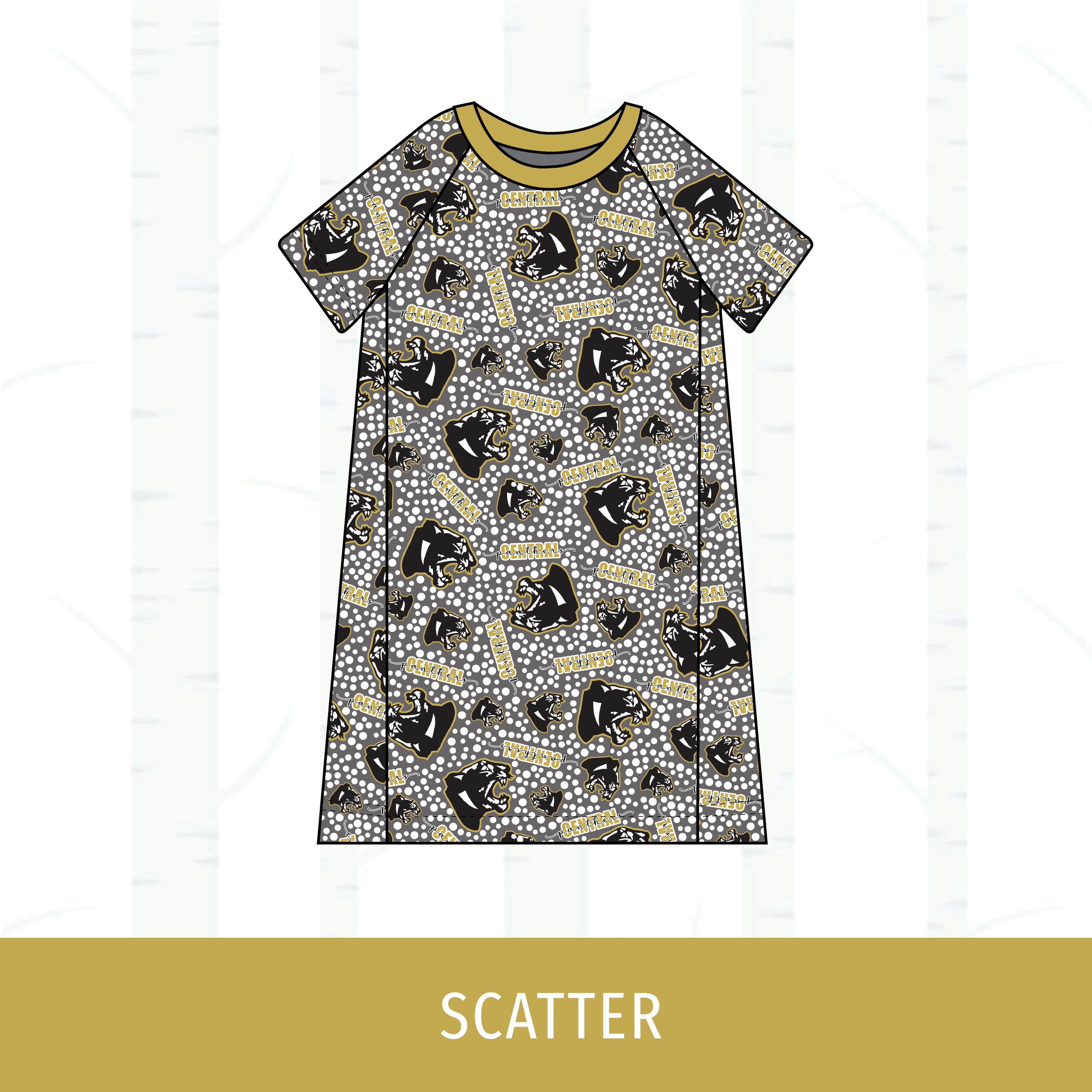 Central Panthers Short Sleeve Raglan Dress