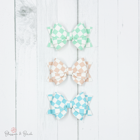 Checkered Blossom Bow