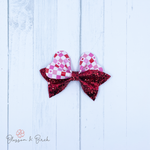 Checkered Hearts Magnolia Bow