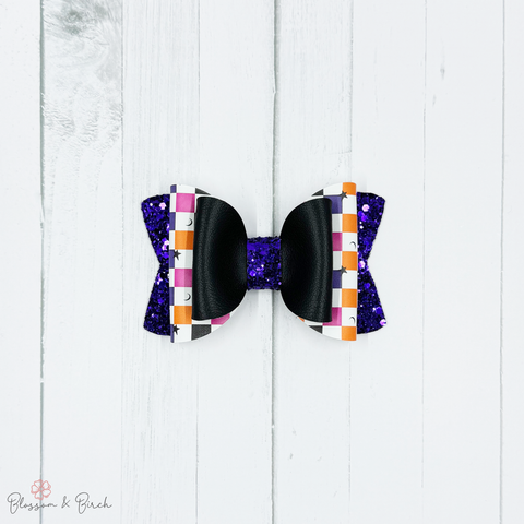 Checkered Night Olivia Bow