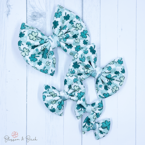 Checkered Shamrocks Bow