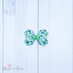 Checkered Shamrocks Scalloped Phoebe Bow