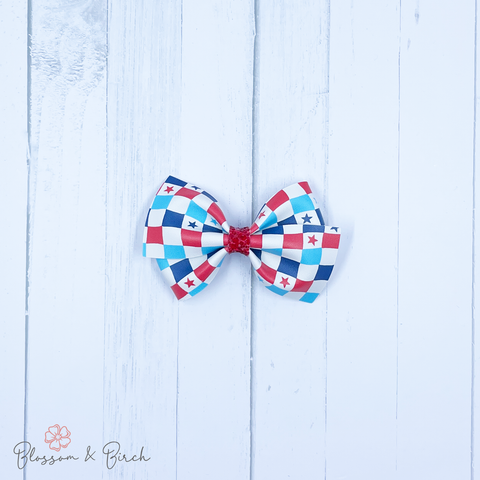 Checkered Abby Bow