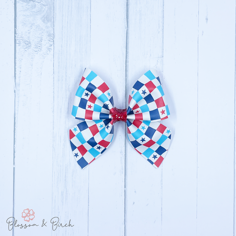 Checkered Stars Amelia Bow