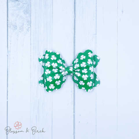 Classic Shamrocks Scalloped Phoebe Bow