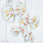 Coral Floral Bow