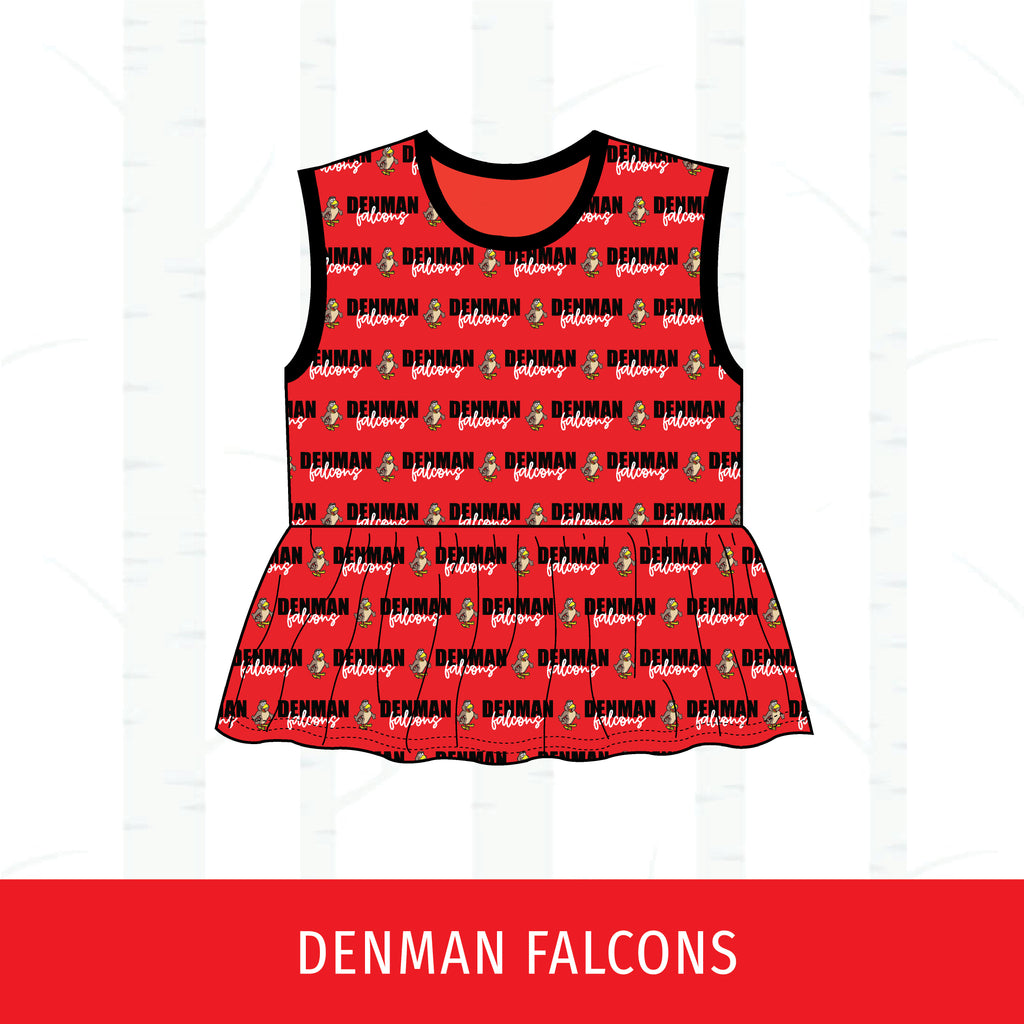 Denman Falcons Peplum Tank