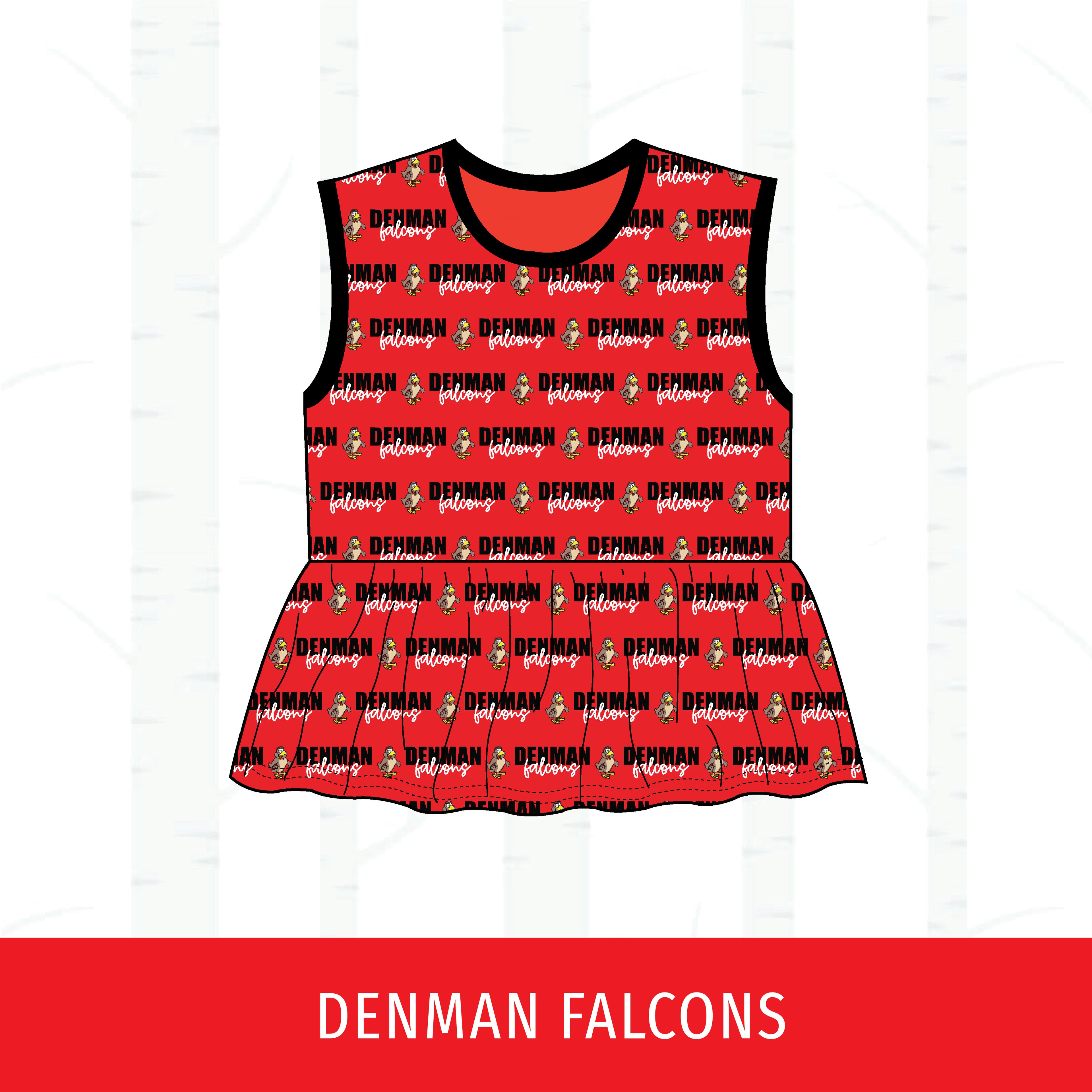 Denman Falcons Peplum Tank