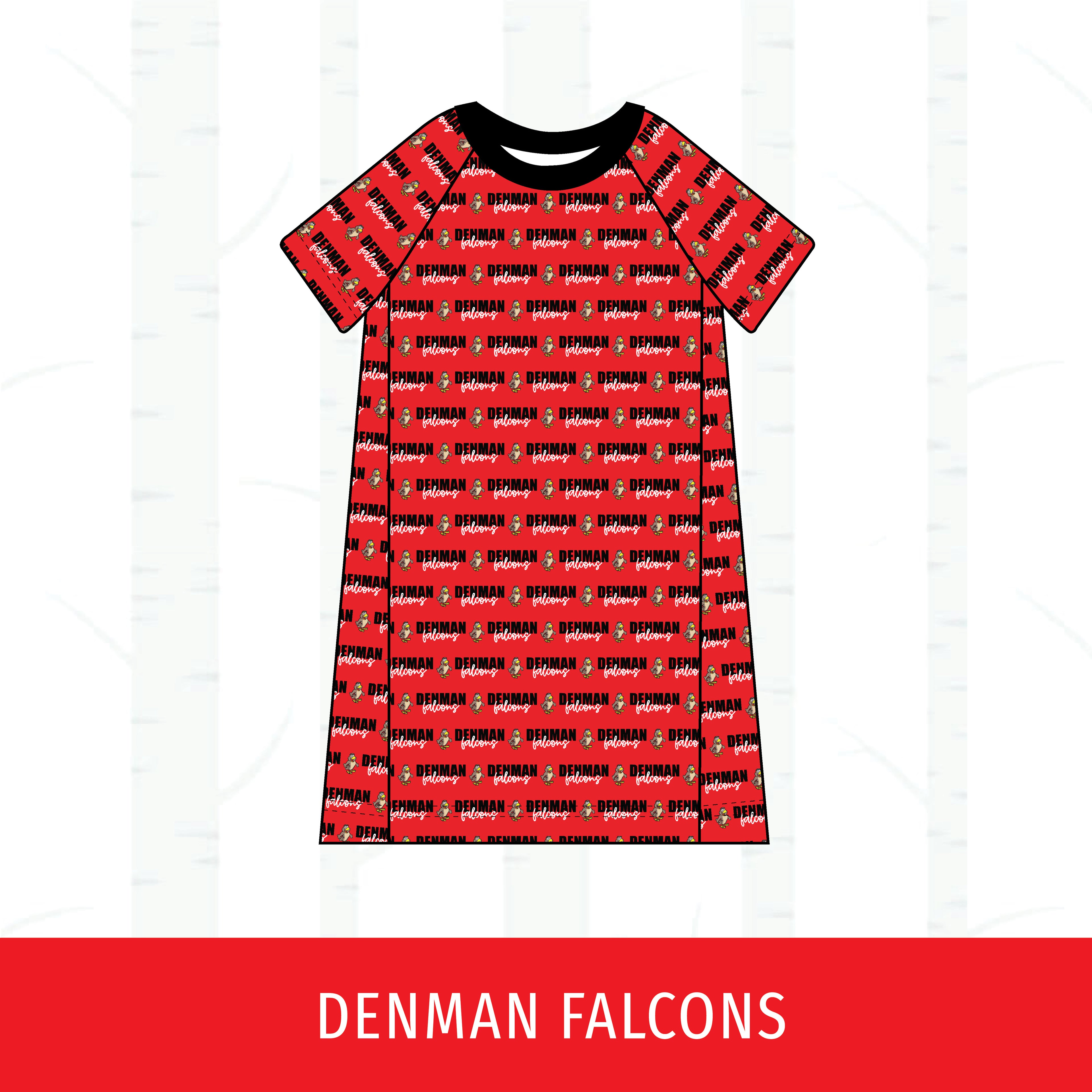 Denman Falcons Short Sleeve Raglan Dress