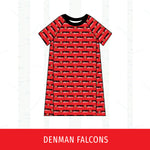 Denman Falcons Short Sleeve Raglan Dress