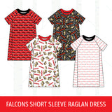 Denman Falcons Short Sleeve Raglan Dress