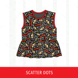 Denman Falcons Peplum Tank