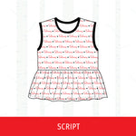 Denman Falcons Peplum Tank