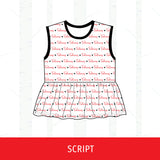Denman Falcons Peplum Tank