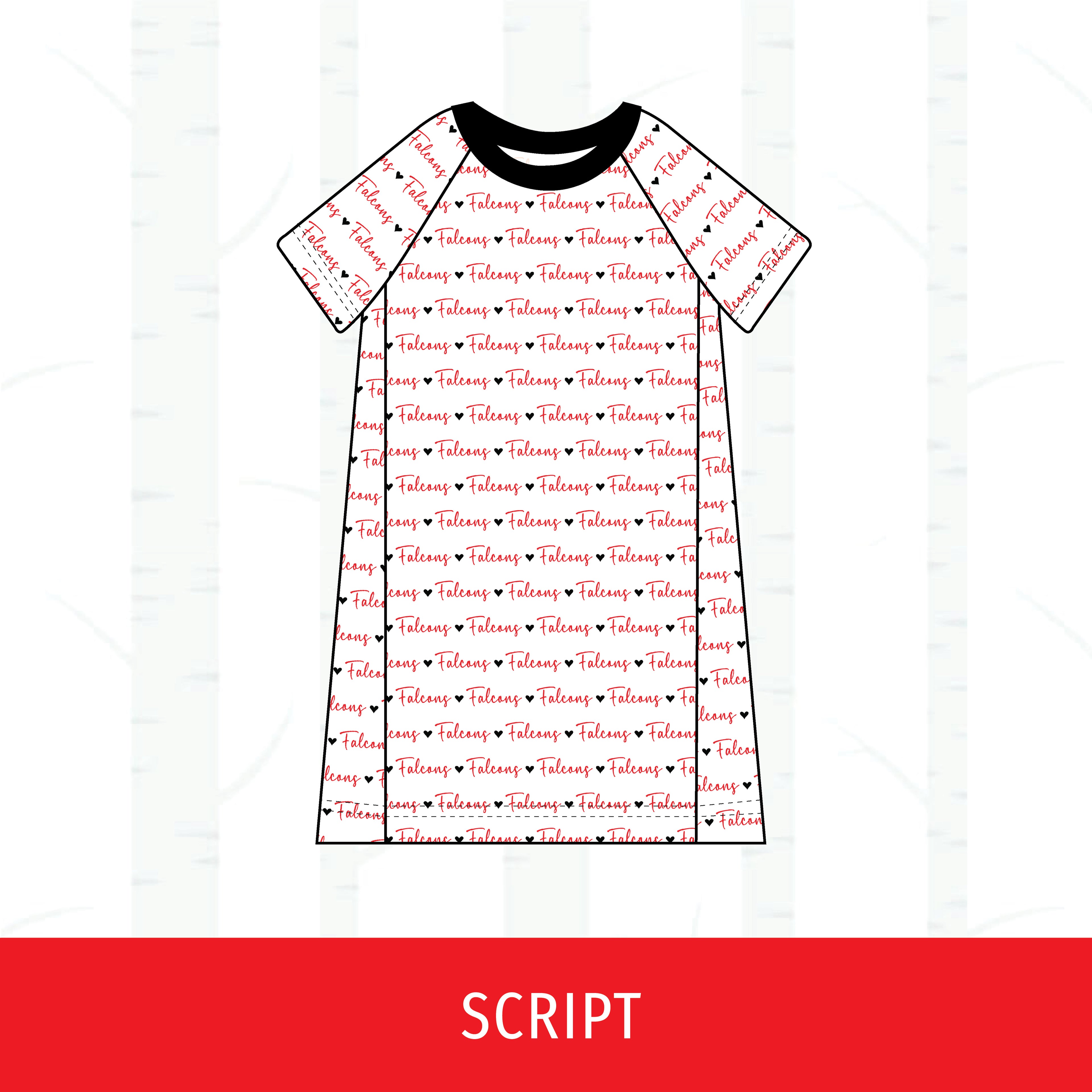 Denman Falcons Short Sleeve Raglan Dress