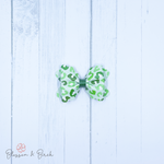 Green Cheetah Scalloped Phoebe Bow