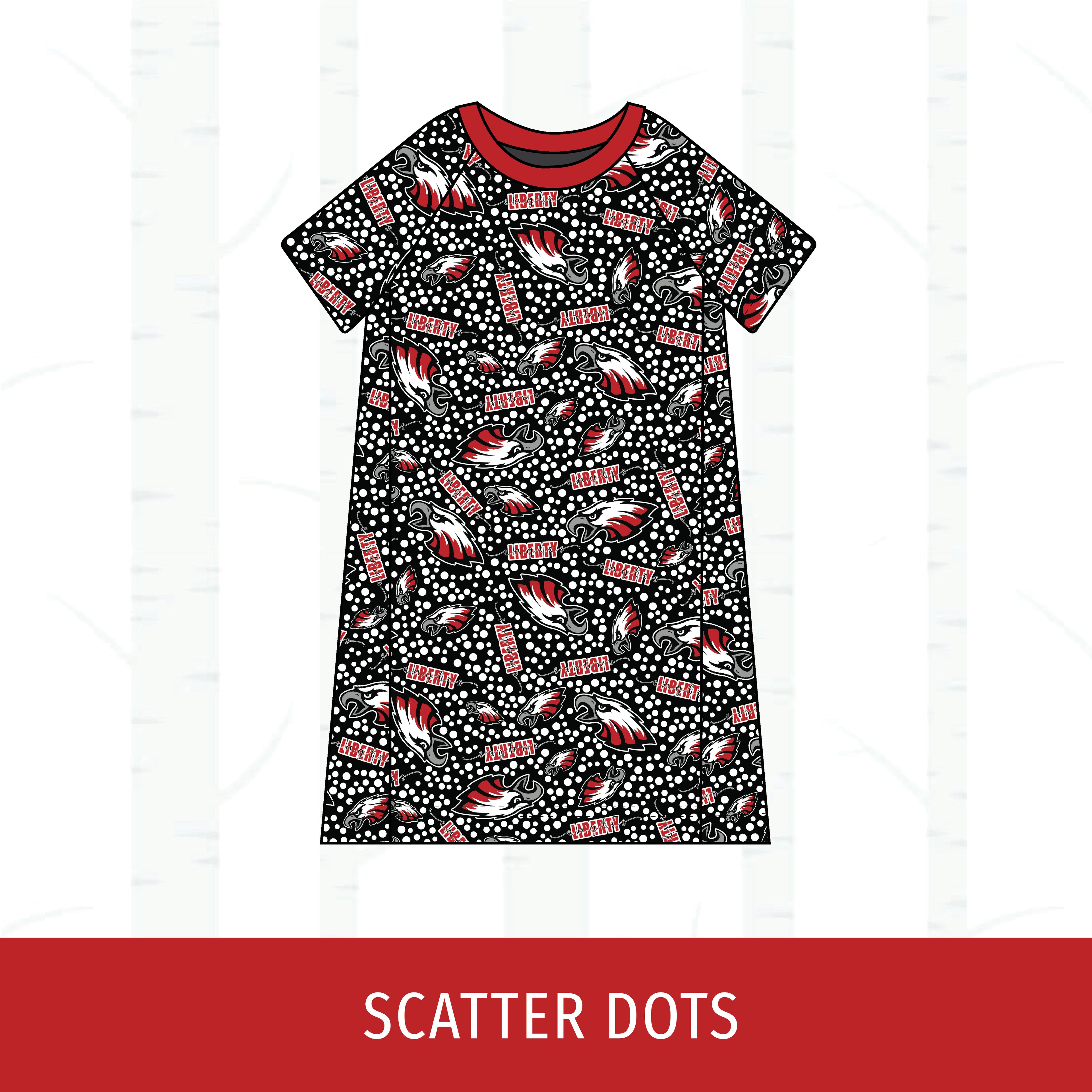Liberty Eagles Short Sleeve Raglan Dress