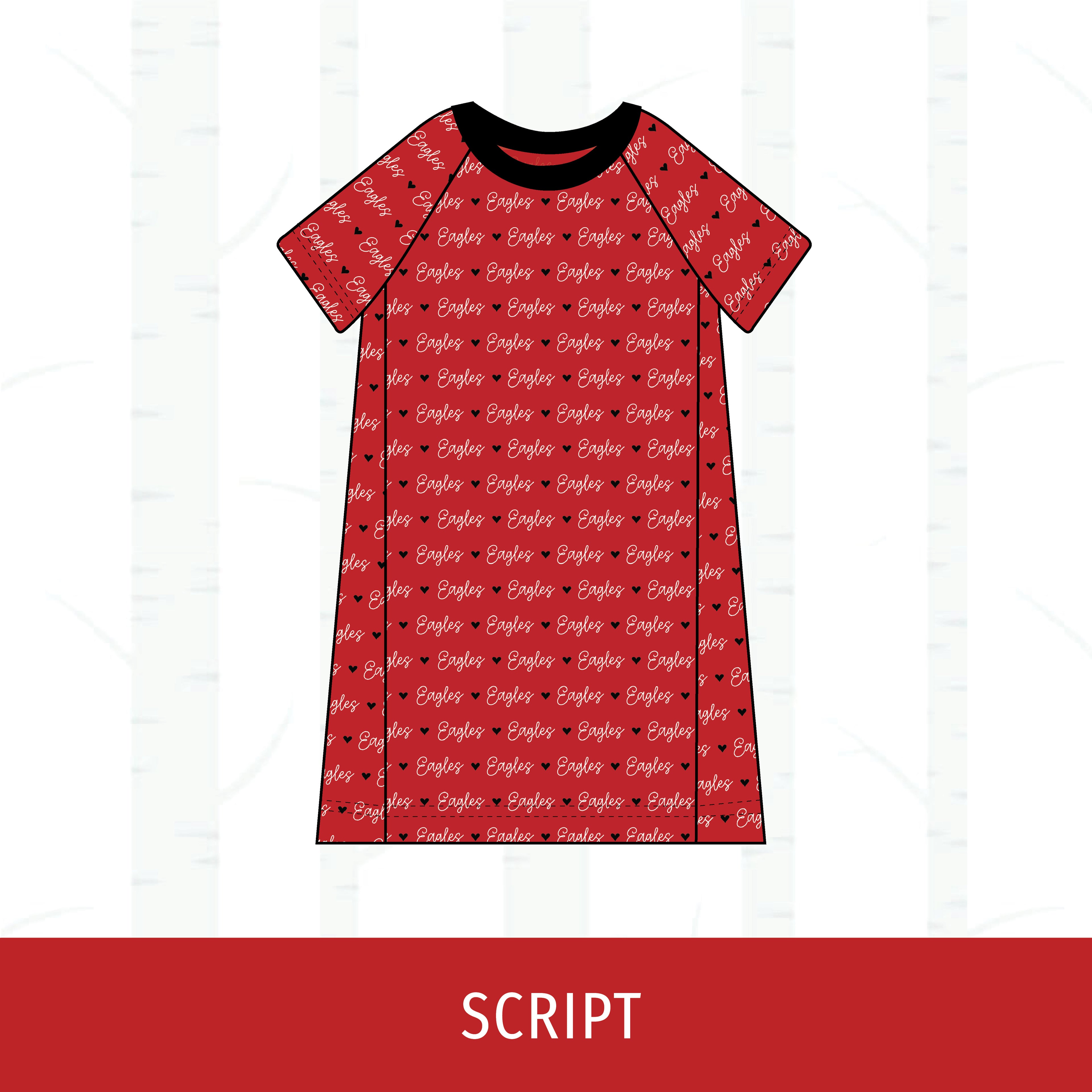 Liberty Eagles Short Sleeve Raglan Dress