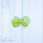 Lime Checkered Abby Bow