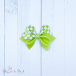 Lime Checkered Magnolia Bow