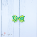 Lime Shamrocks Blossom Bow