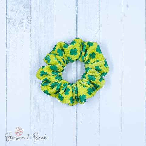 Lime Shamrocks Scrunchie