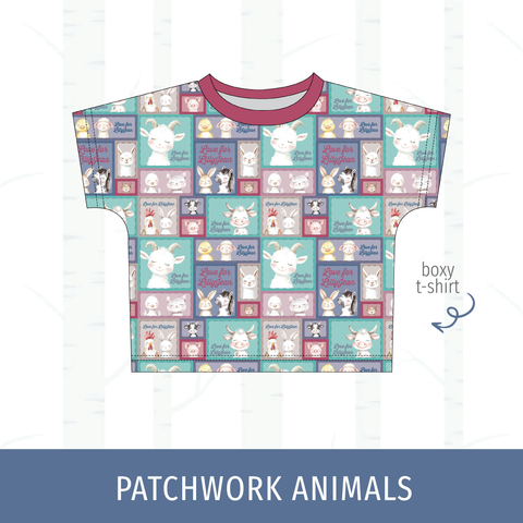 Patchwork Animals Boxy T-Shirt