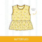 Butterflies Peplum Tank