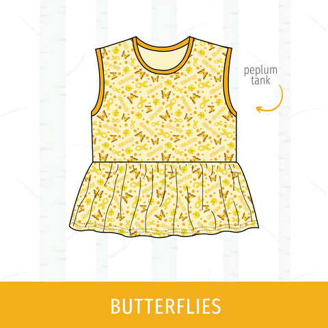 Butterflies Peplum Tank