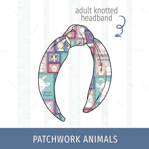 Patchwork Animals Knotted Headband